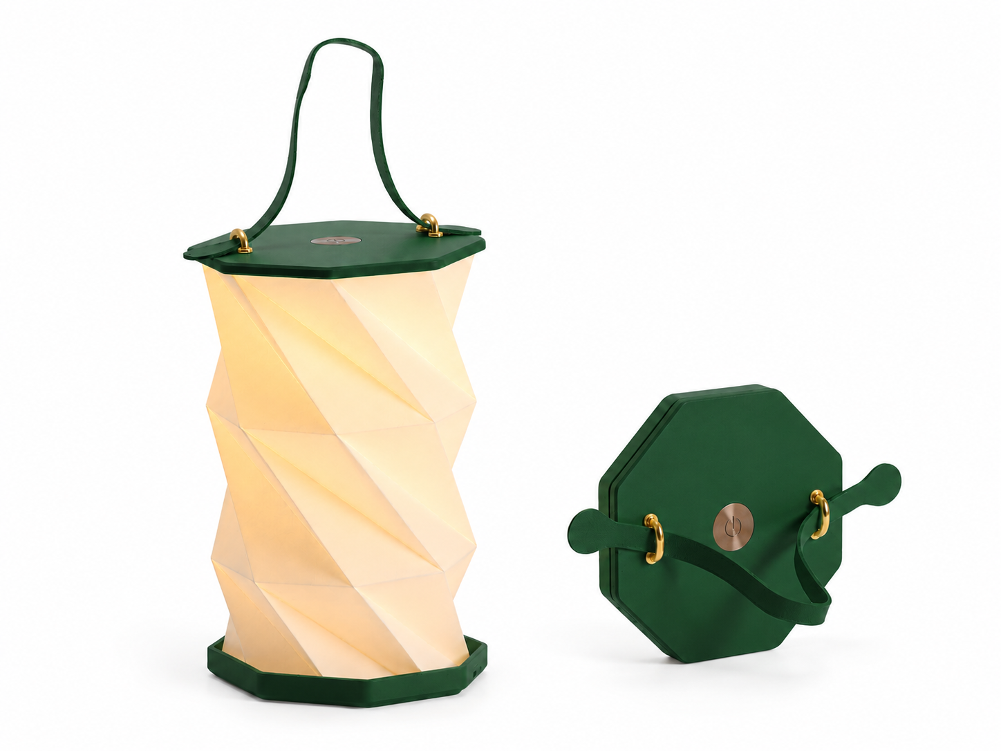 NOMAD Forest foldable travel lamp — matte green origami lantern gift