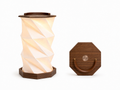 NOMAD Walnut portable origami lamp — hand-folded solid wood gift light